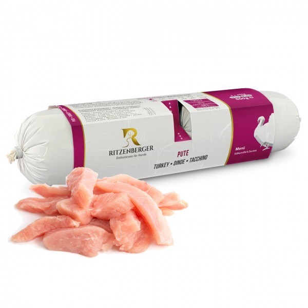 Ritzenberger Pute mit Süßkartoffel & Zucchini / Duo Rolls 2x400g Hundewurst